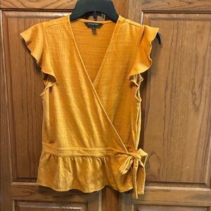 Banana Republic Mustard Wrap Blouse size SP